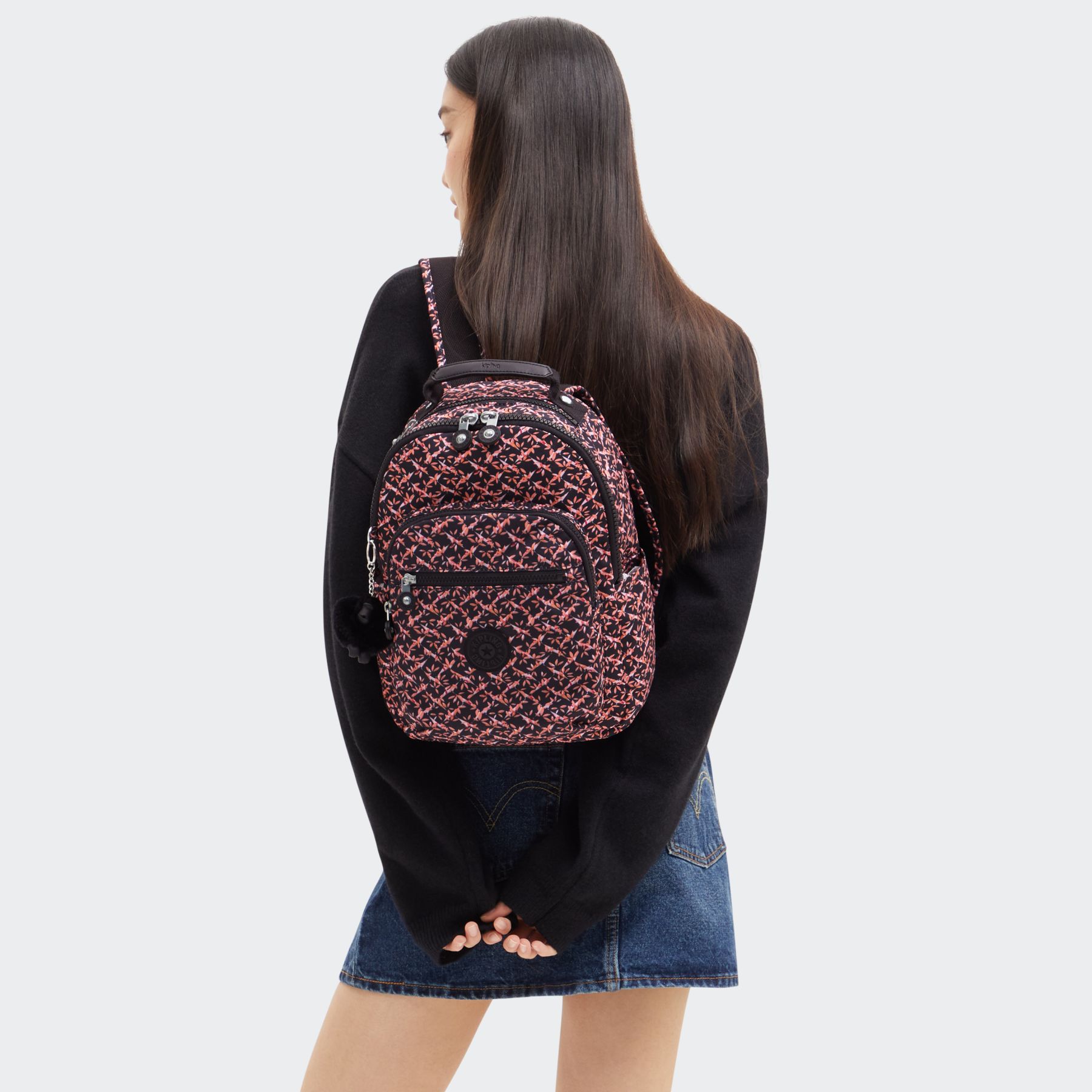 SEOUL S Petit Sac à Dos avec Compartiment pour Tablette - Dancing Bouquet