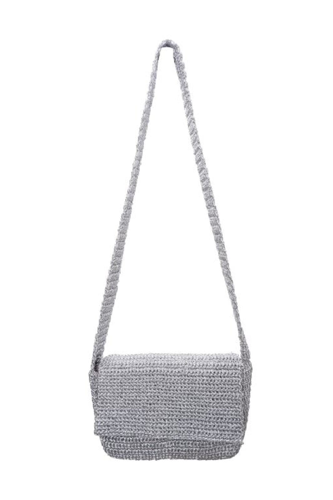 Black Colour Bcasena Crossover Bag silver coloured