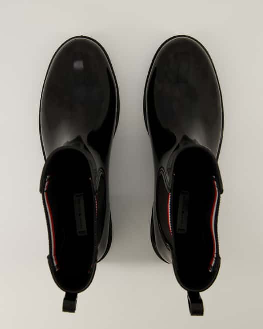 Tommy Hilfiger Corporate Elastic Rainboot Stiefeletten in Schwarz