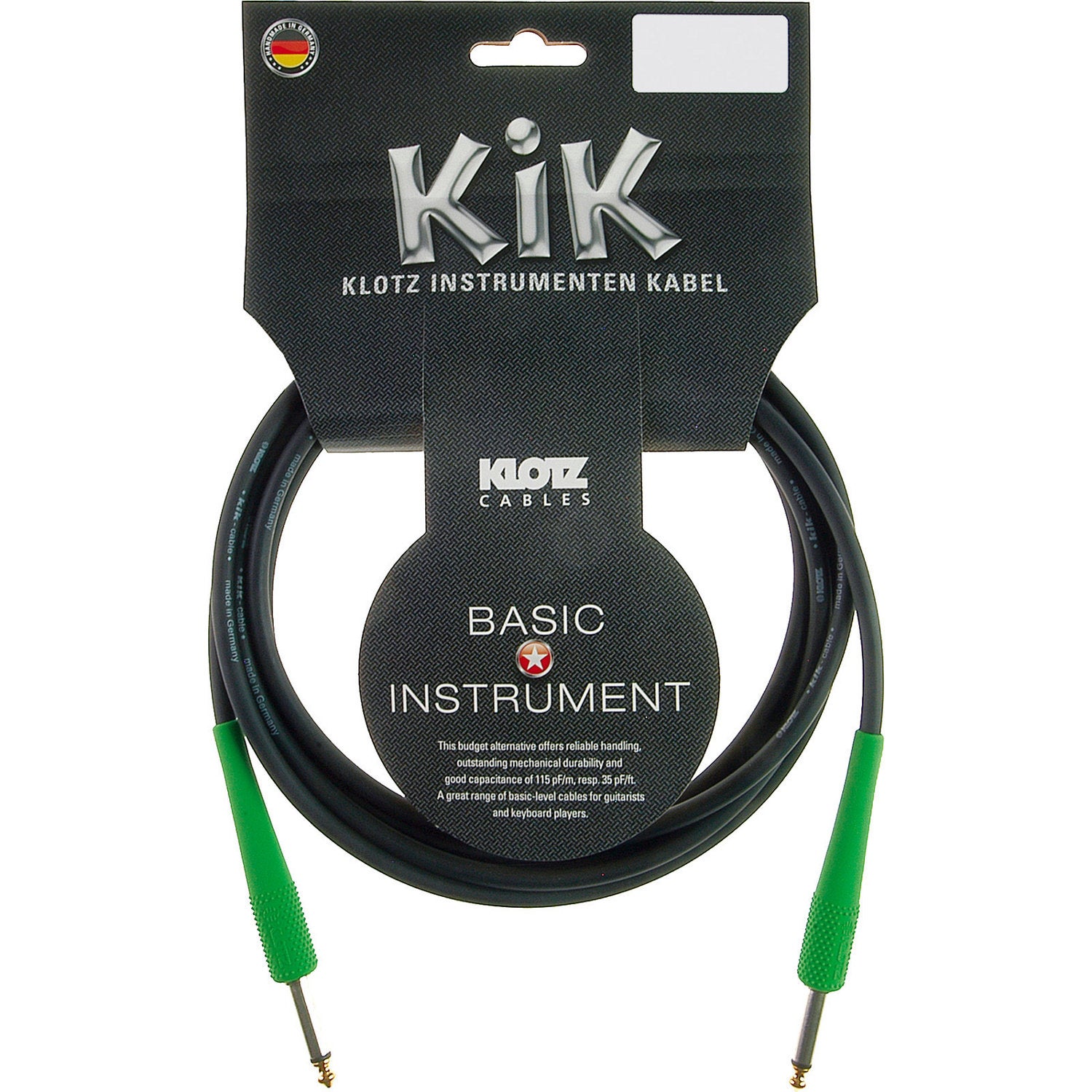 Klotz KIKC3.0PP4 jack 2p - jack 2p 3 meter instrumentenkabel