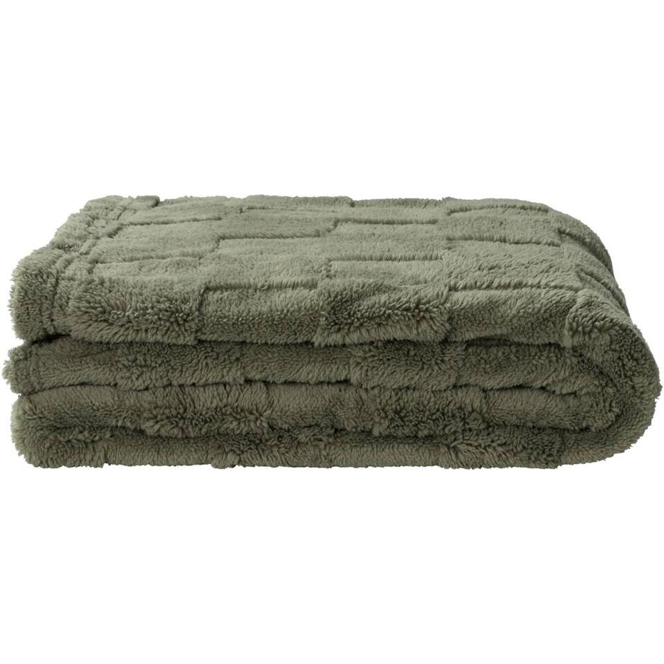 Plaid Sjors - groen - 130x170 cm