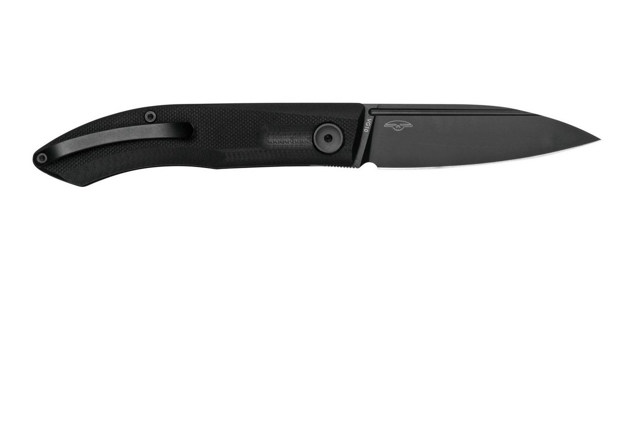 Real Steel Stella Full-Black 7051B slipjoint zakmes, Poltergeist design