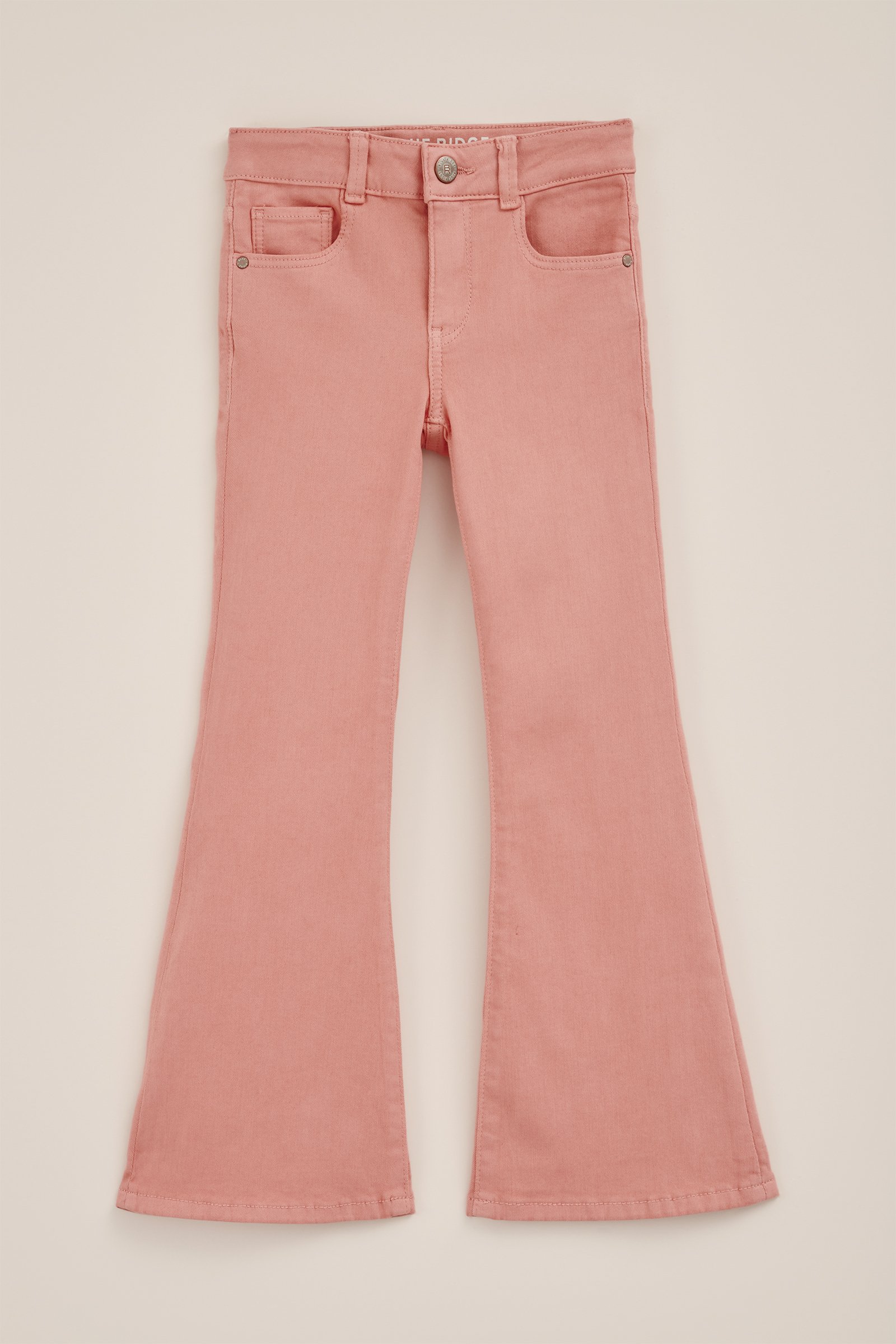 Meisjes wide leg jeans met stretch Blue Ridge Koraalroze