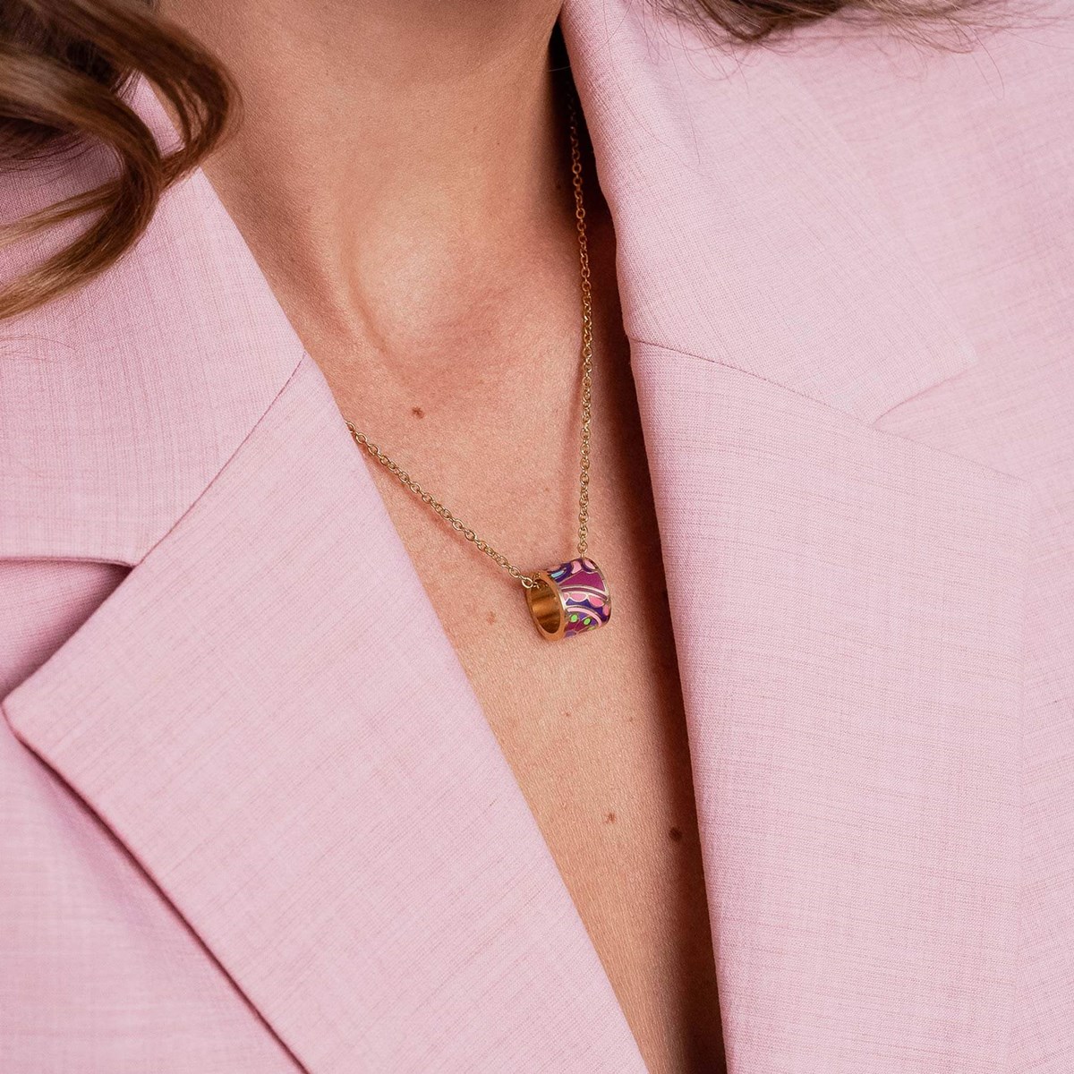 Collier Art P2 acier doré or