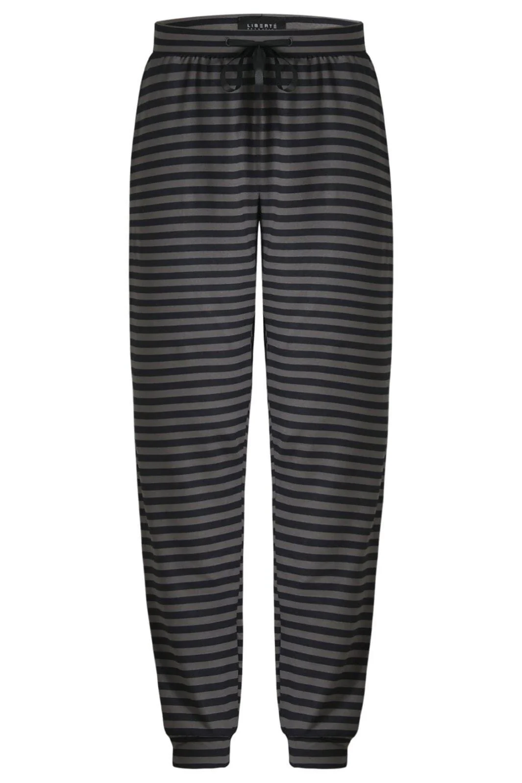 Liberte Alma-Pants dark grey black stripe