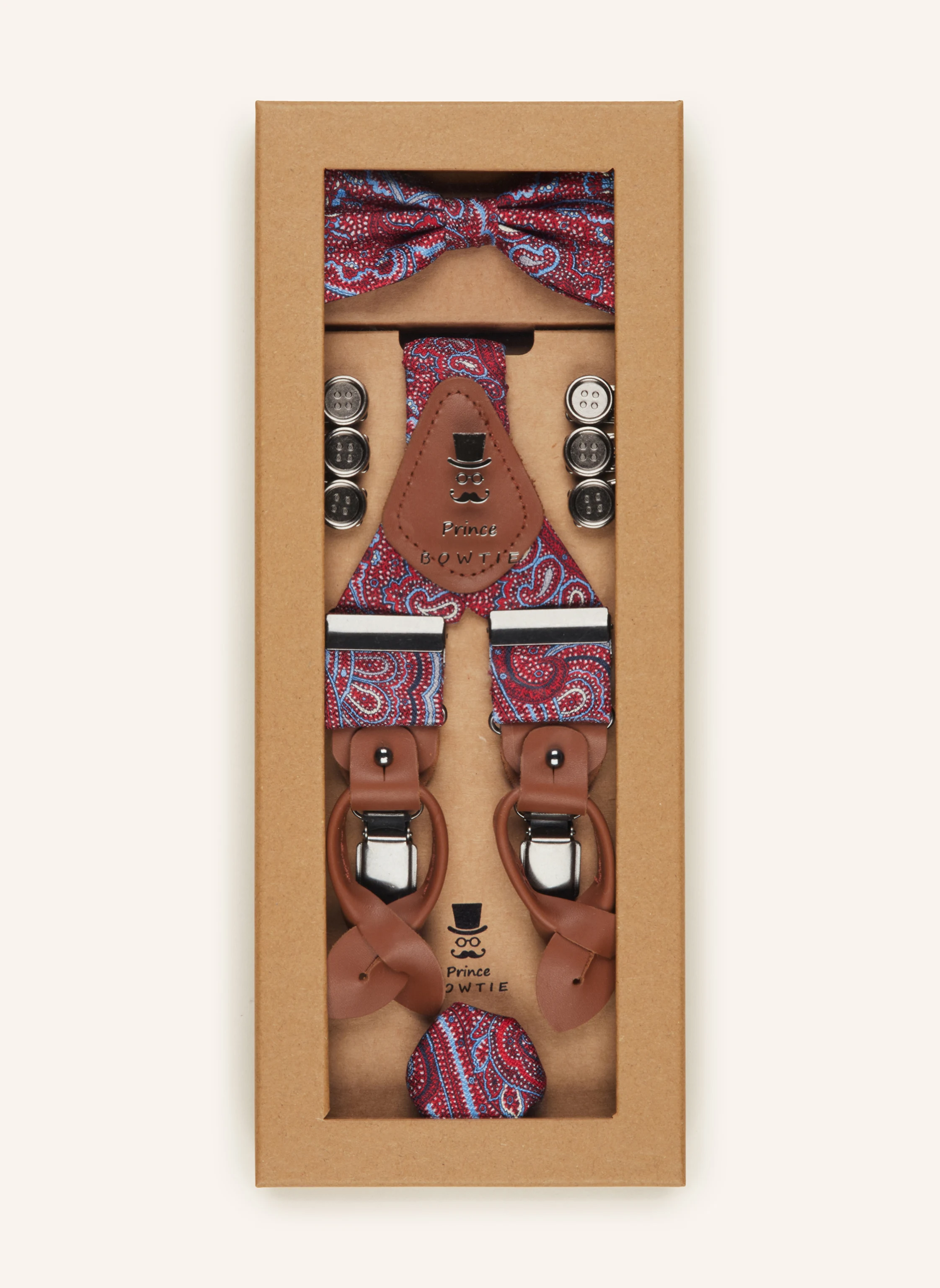 Prince BOWTIE Set: Hosenträger, Fliege und Einstecktuch