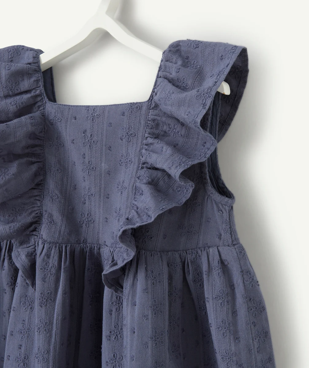 ROBE AVEC BLOOMER BÉBÉ FILLE BLEU MARINE AVEC BRODERIE