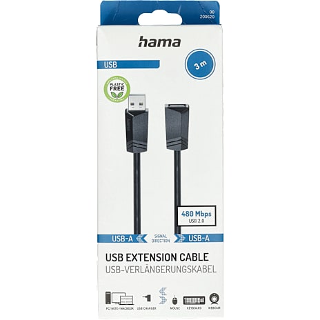 HAMA USB forlængerkabel 3 meter
