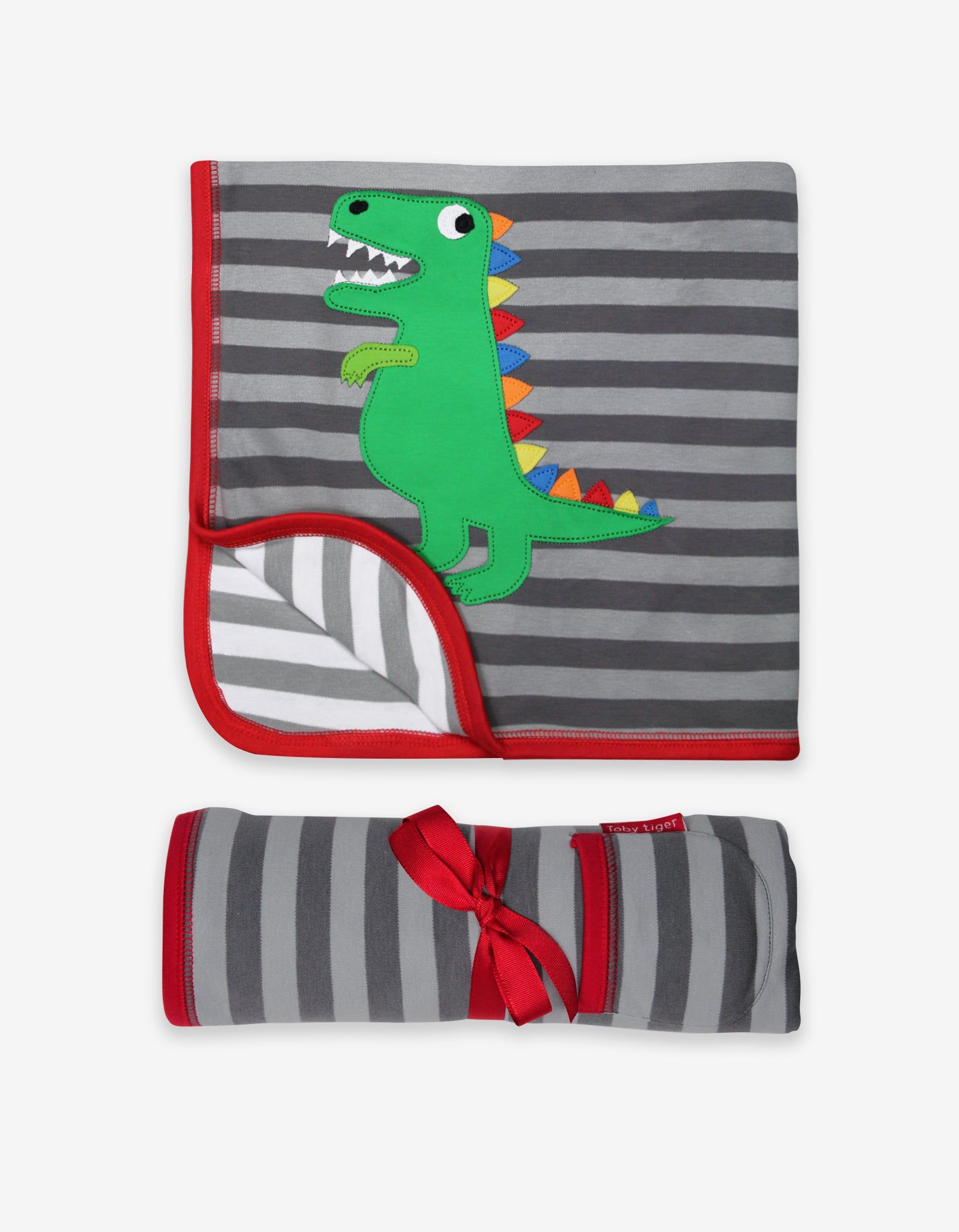 Toby Tiger Baby-Decke mit Dino-Applikation