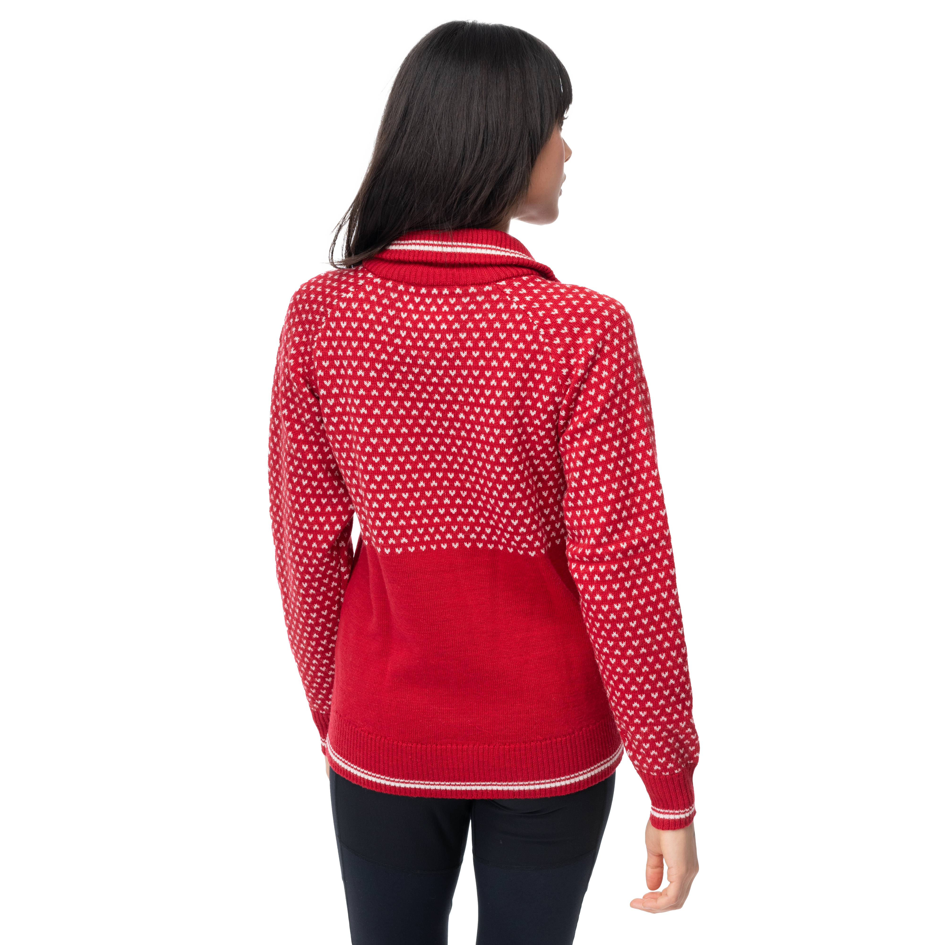 Alvdal Wool W Half Zip Red / Vanilla White