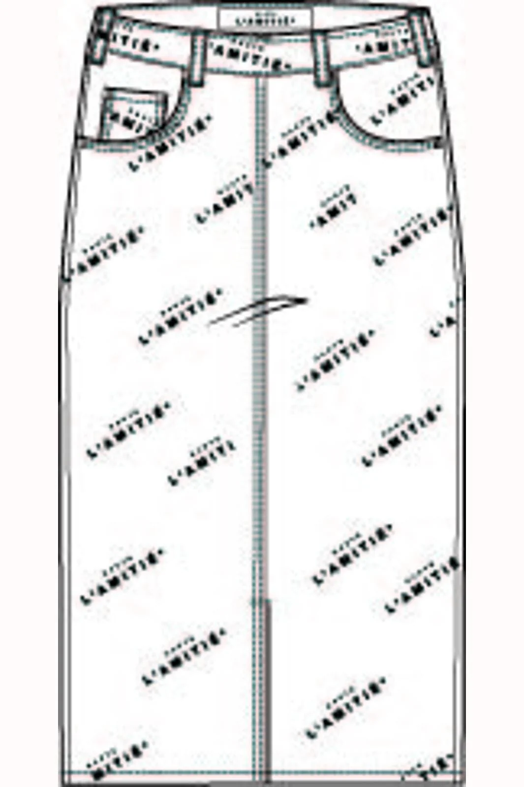 Haute L'Amitié L'Amitié Logo Pencil Skirt HL10019