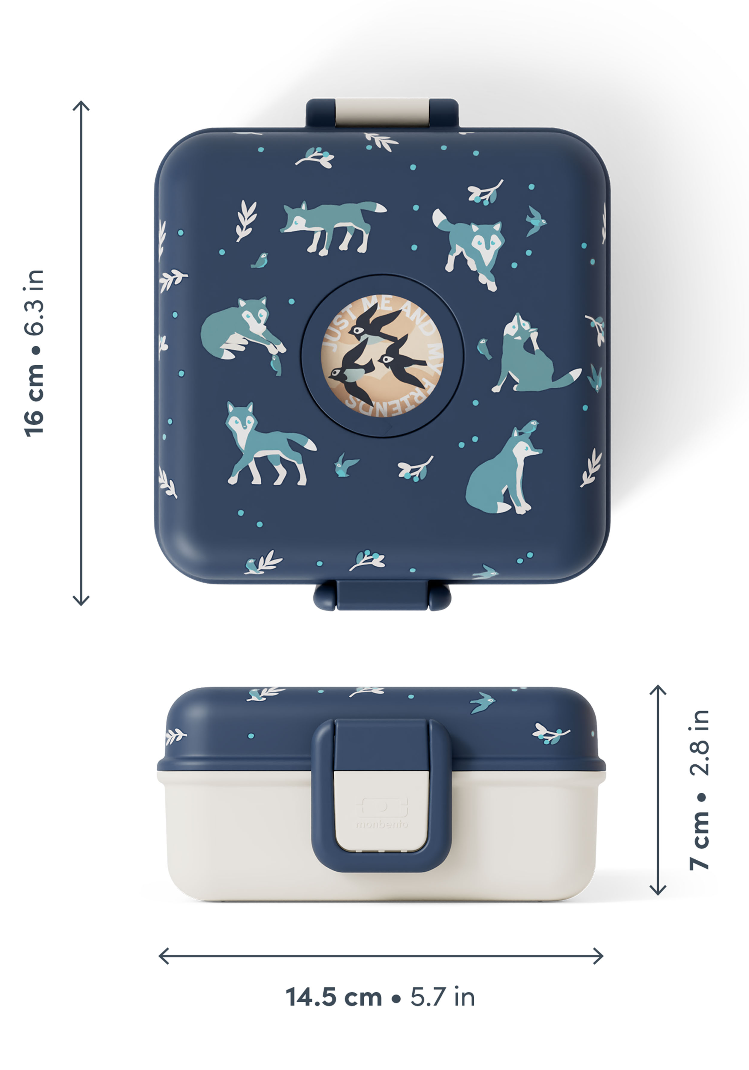 Monbento Kinder-Snack-Sandwichbox Blue Wolf