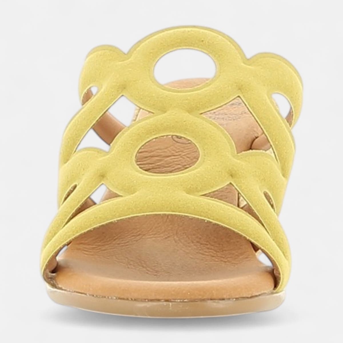 Mules à talon compensé Femme jaune