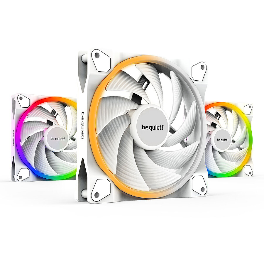 be quiet! Light Wings 140 mm PWM High Speed ARGB - Pack de 3 - Blanc