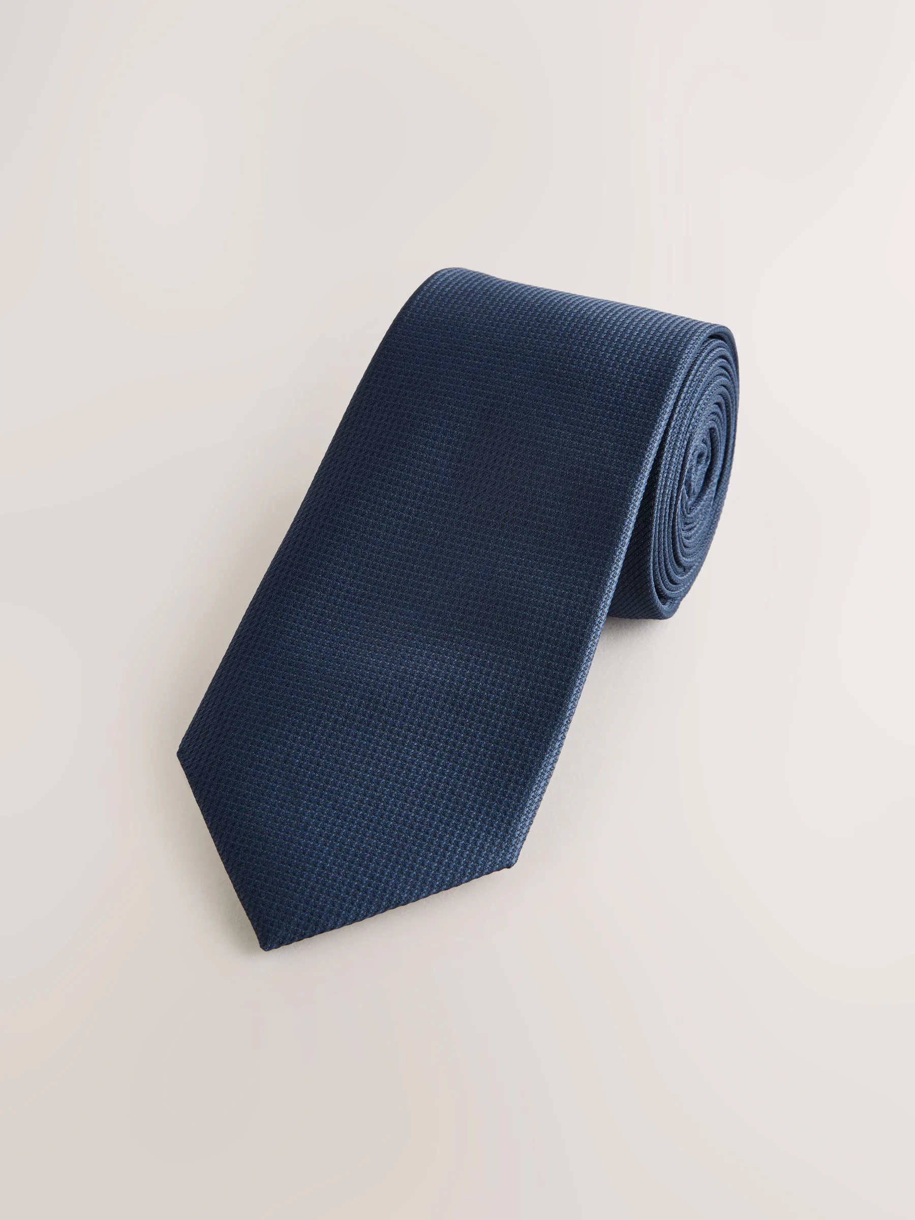 Donkerblauw - Smal - Stropdas met textuur
