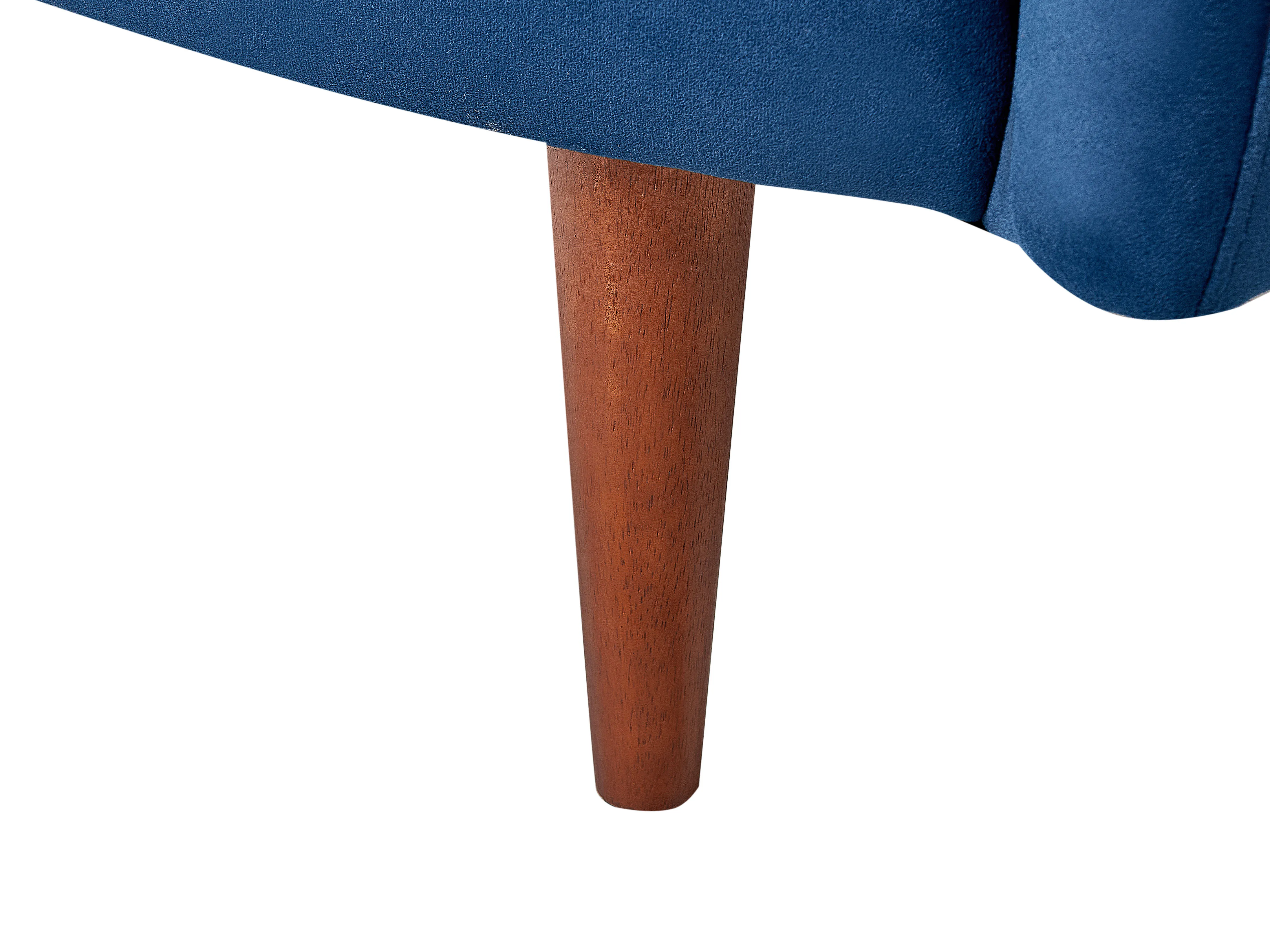 Rechtszijdige chaise longue CHAUMONT Fluweel Marineblauw