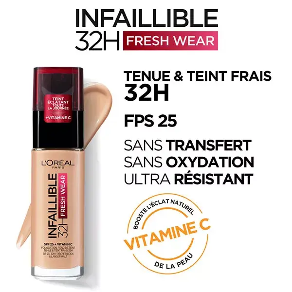 Base L'Oréal Paris Infallible 24h Freshwear nº 180 Areia Dourada 30ml