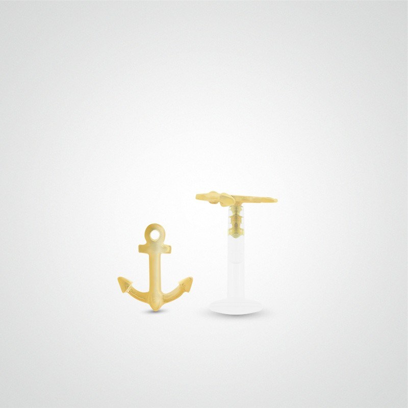 Piercing conch ancre marine en or jaune