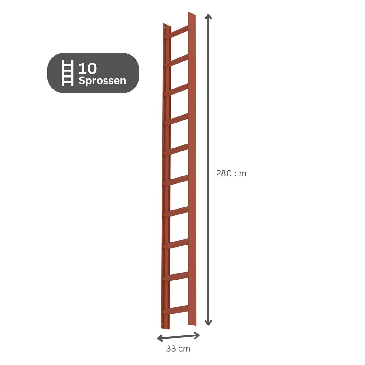 PROREGAL dakladder, roodbruin, 10 sporten