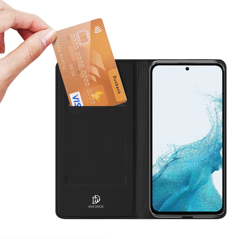 Samsung Galaxy A54 5G Flip Wallet Cover Leder Tasche - Schwarz