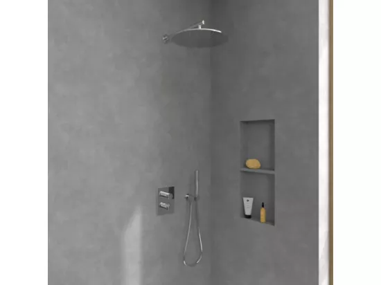 Façade thermostatique 2 voies VILLEROY ET BOCH Universal rectangle Chrome + corps encastré