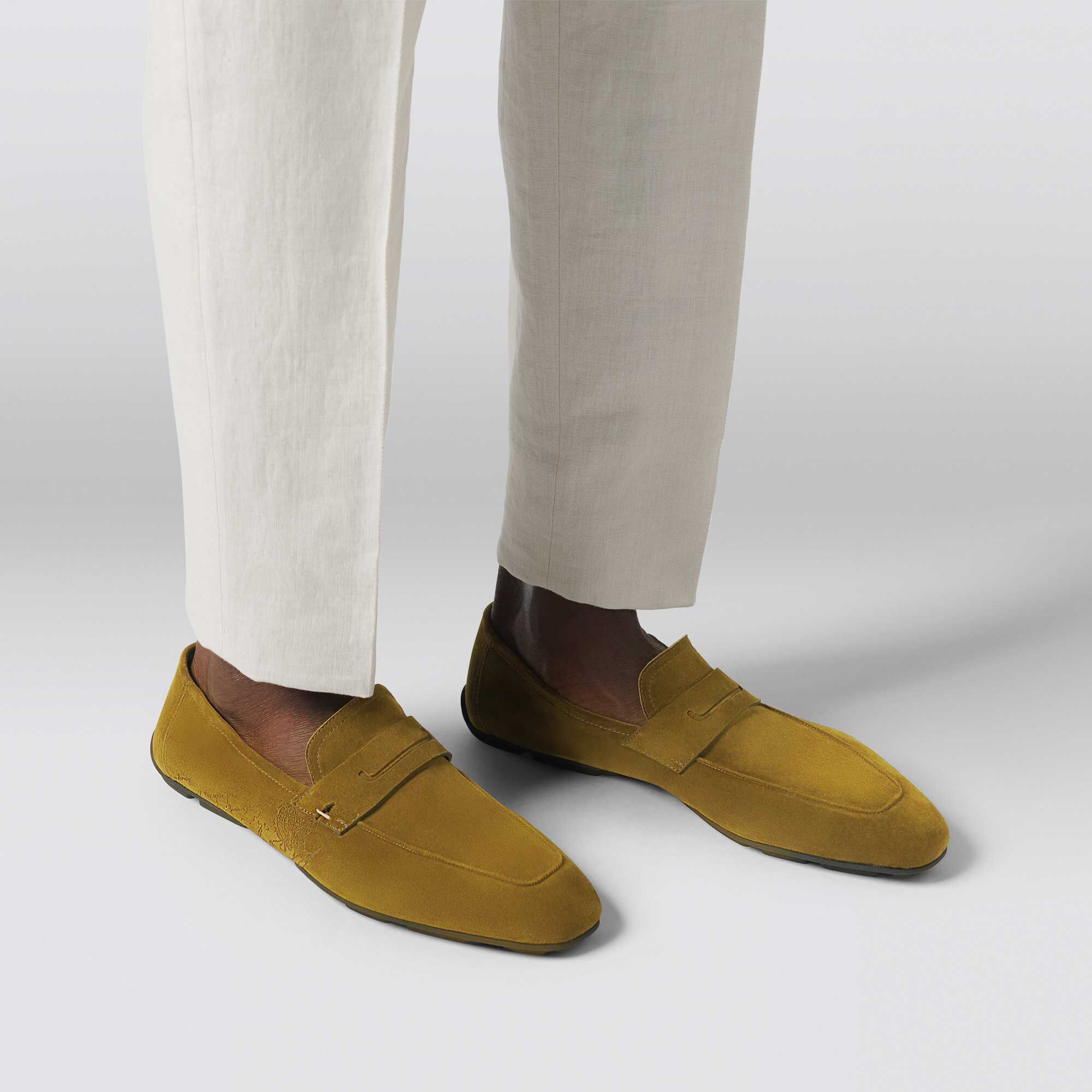 Mocassin Lorenzo Drive En Cuir Camoscio Scritto