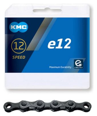 Chaîne de Vélo KMC E12 Ti-n E-bike 1/2x11/128 130 Maillons 12v Noir