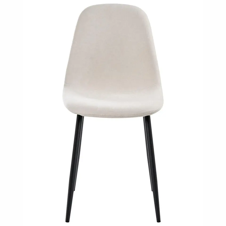 CRANDALL - Eetkamerstoel set van 4 - Lichtbeige - Polyester