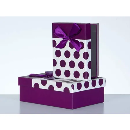Amsinck & Sell Geschenkbox Punkte, lila, 2-teilig