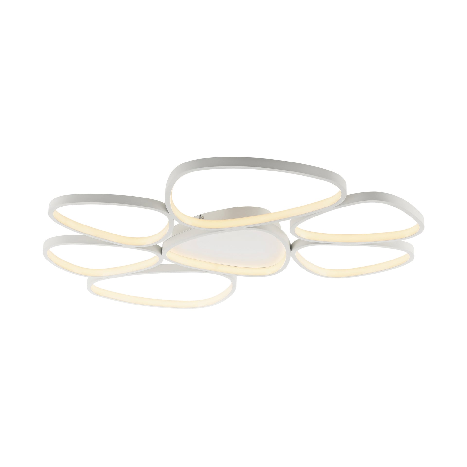 JUST LIGHT LED Deckenlampe PEBBLES 92 x 70 cm weiß