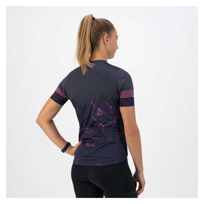 Maillot Manches Courtes Velo Rogelli Marble - Femme - Bleu/Rose