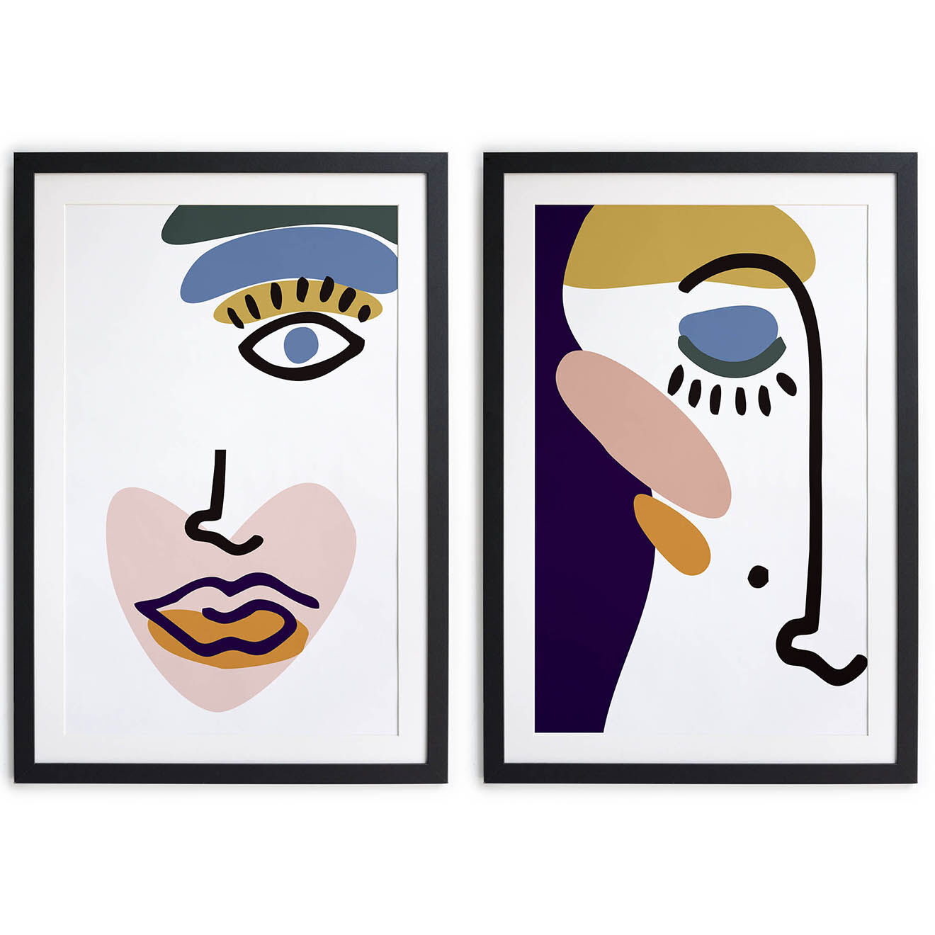 Adapta Blue 2 Cadres Faces multicolores - 40x30 cm