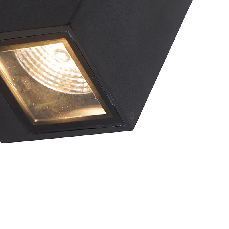 Moderne wandlamp zwart 2-lichts AR70 IP54 - Baleno