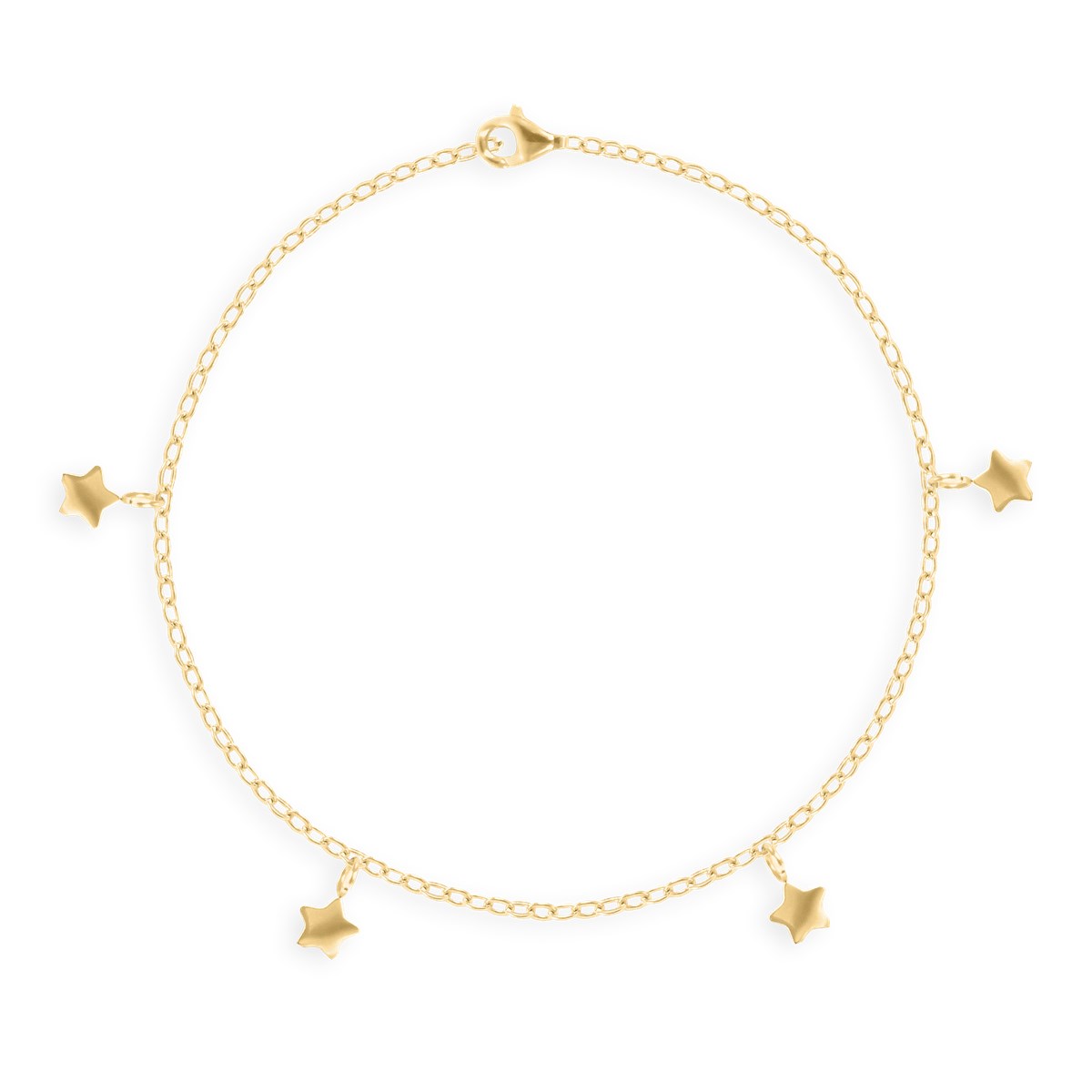 Bracelet étoiles en acier plaqué jaune