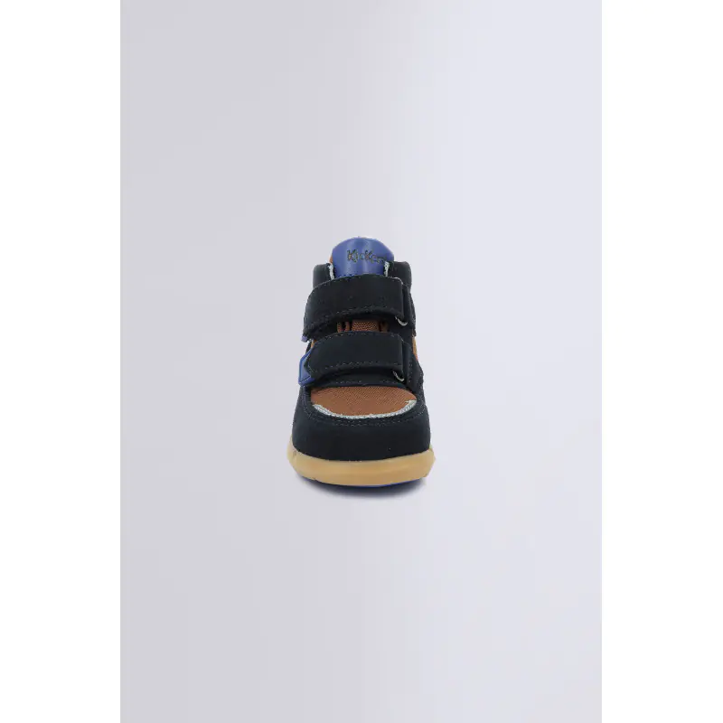 JUNIBO MARINE MARRON SNEAKERS HAUTES Cuir/Textile Garçon