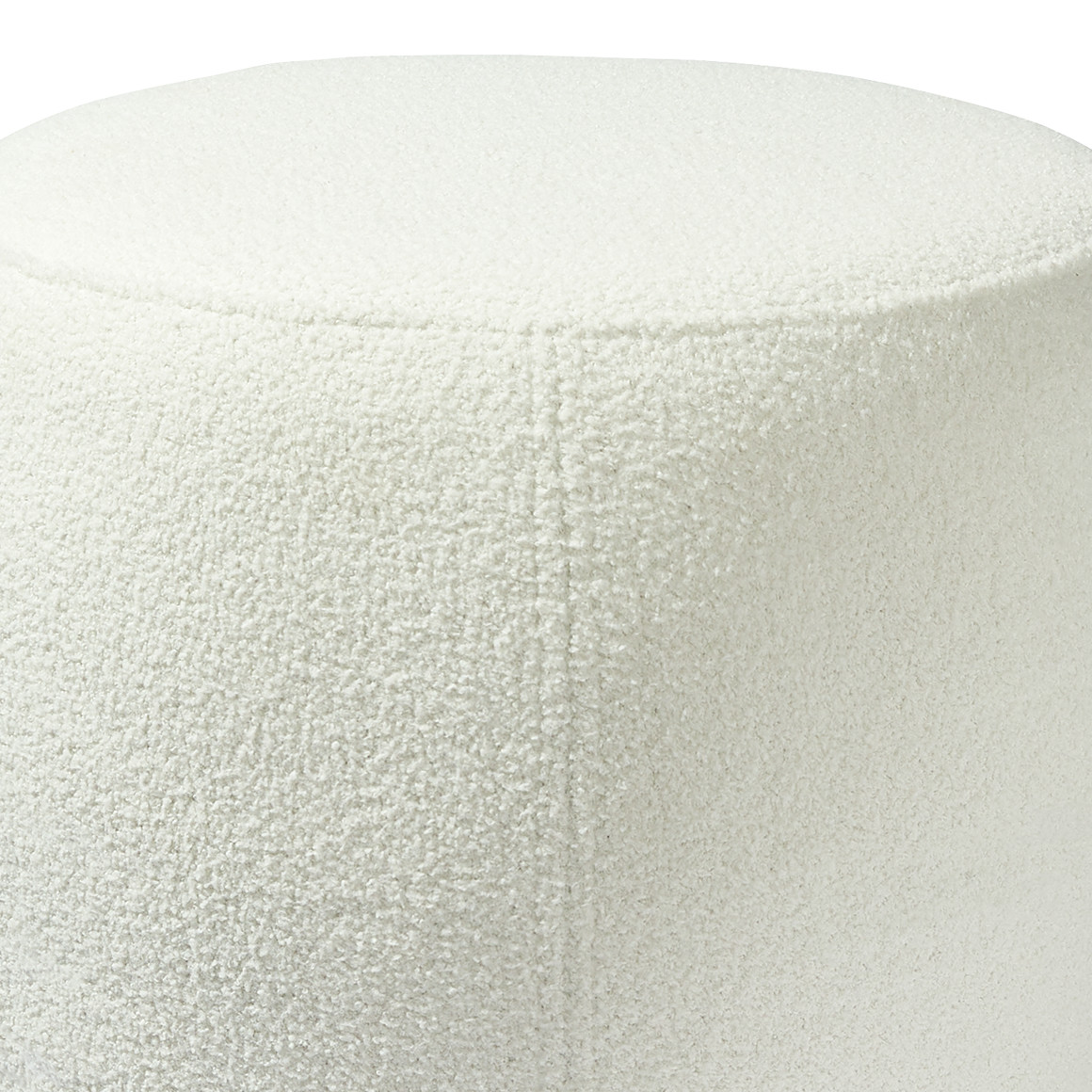 My Home Sitzpouf aus Bouclé-Fleece weiss