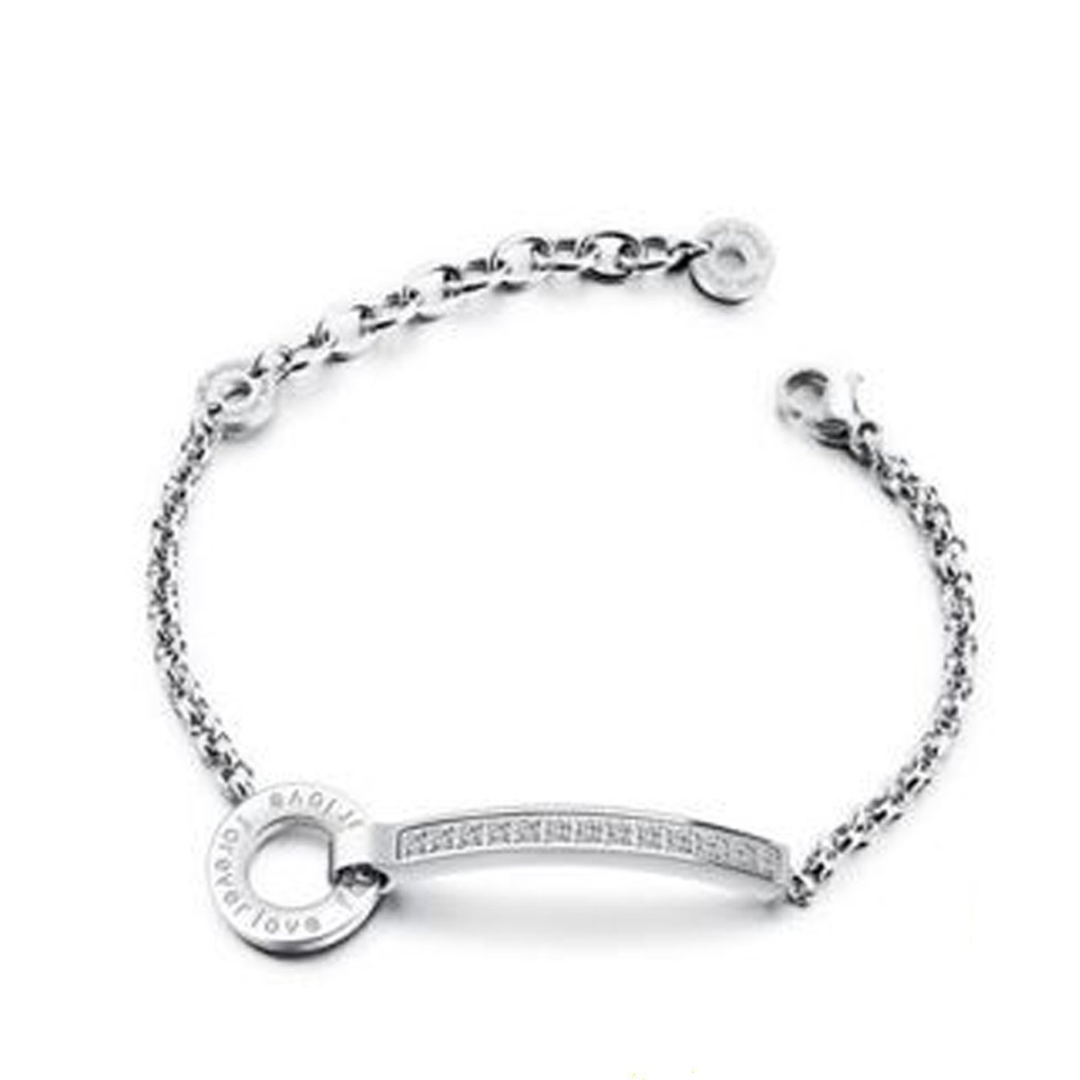 Bracelet barrette strass avec anneau MORGANE