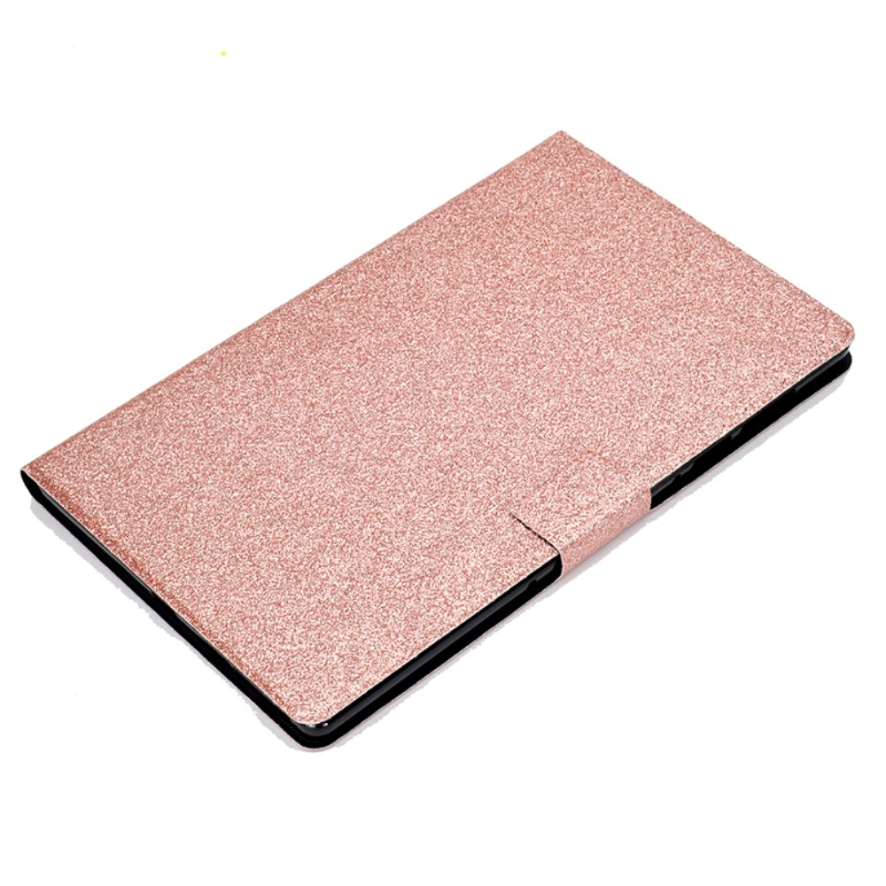 Samsung Galaxy Tab A11  Plus / A9  Plus Leder Tasche Flip Cover mit Glitzer Optik - Roségold