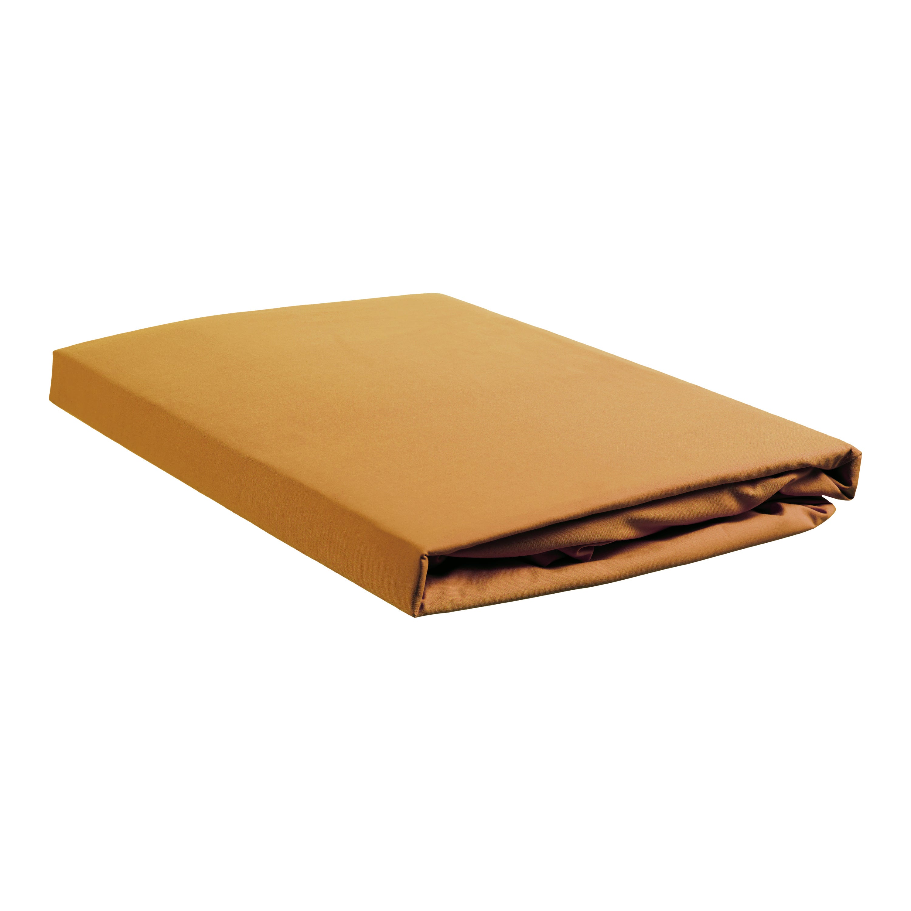 Ambiante Cotton Uni Hoeslaken 140 x 200 cm - Oker