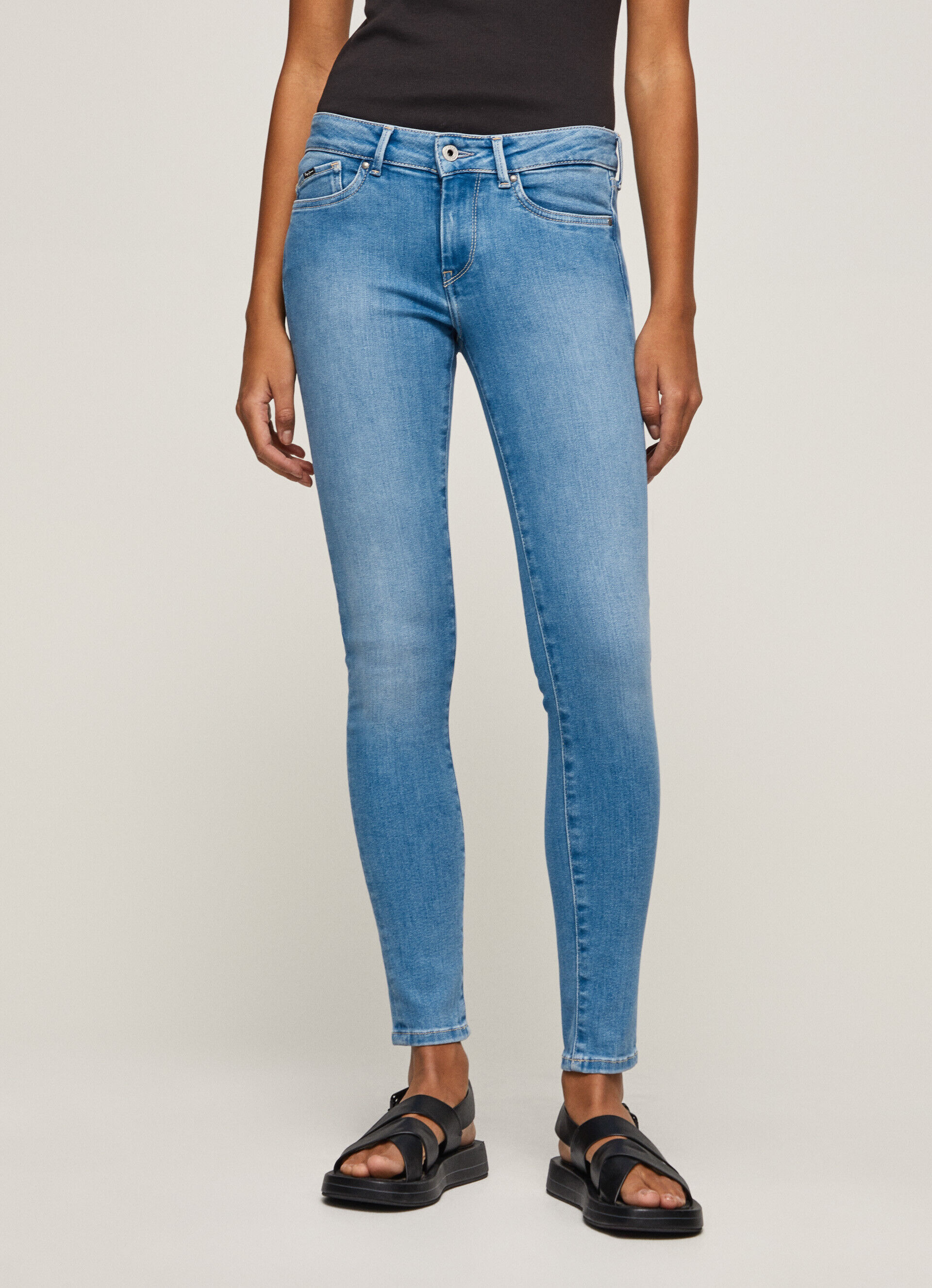 Calça jeans skinny pixie de comprimento médio - jeans