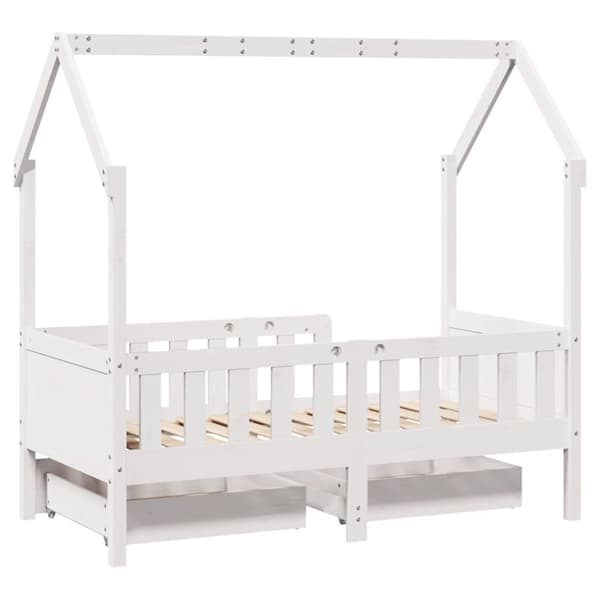 vidaXL Barnesengeramme med skuffer 70x140 cm heltre furu