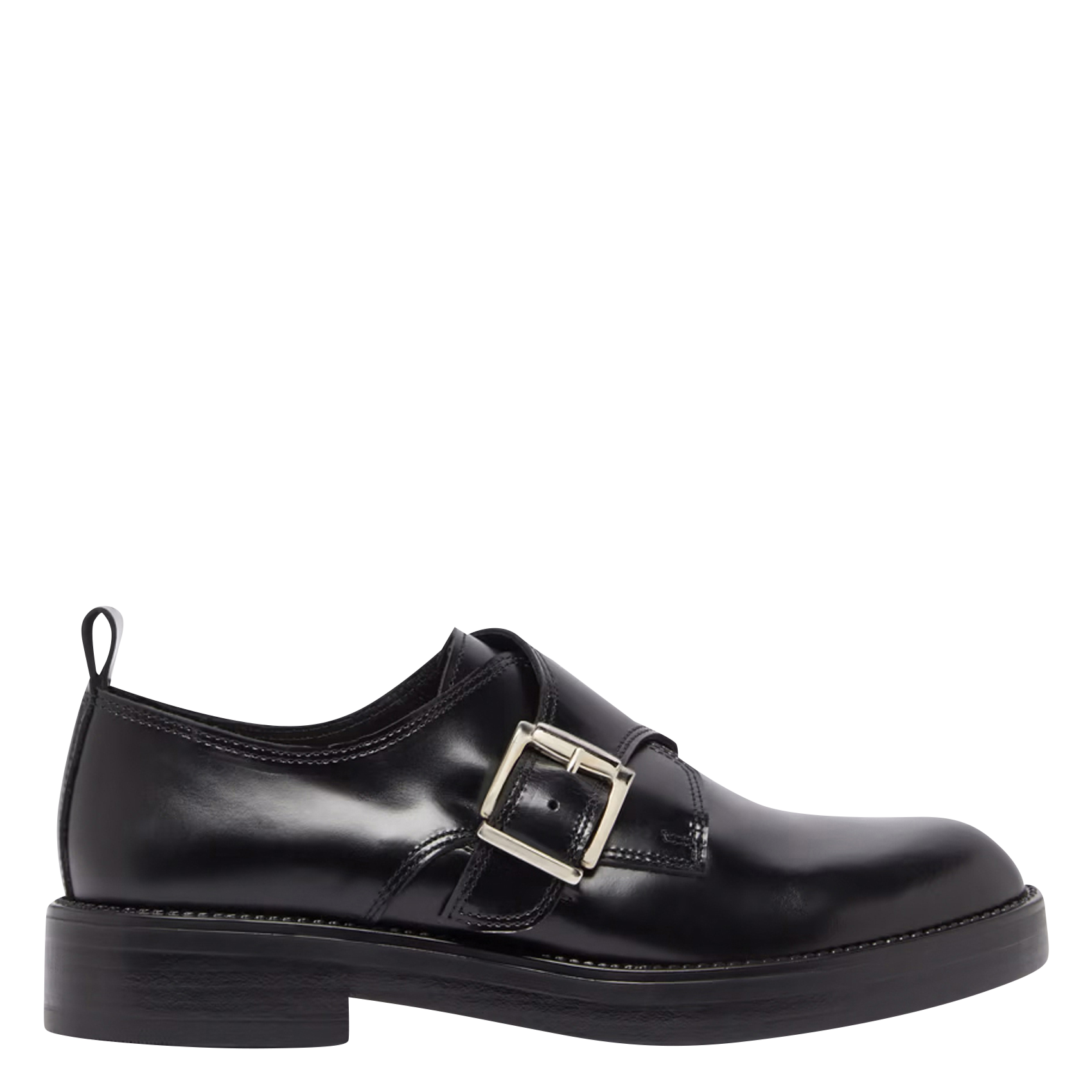 ARCHIBALD - Derbies à boucles ajustables en cuir glacé | Noir
