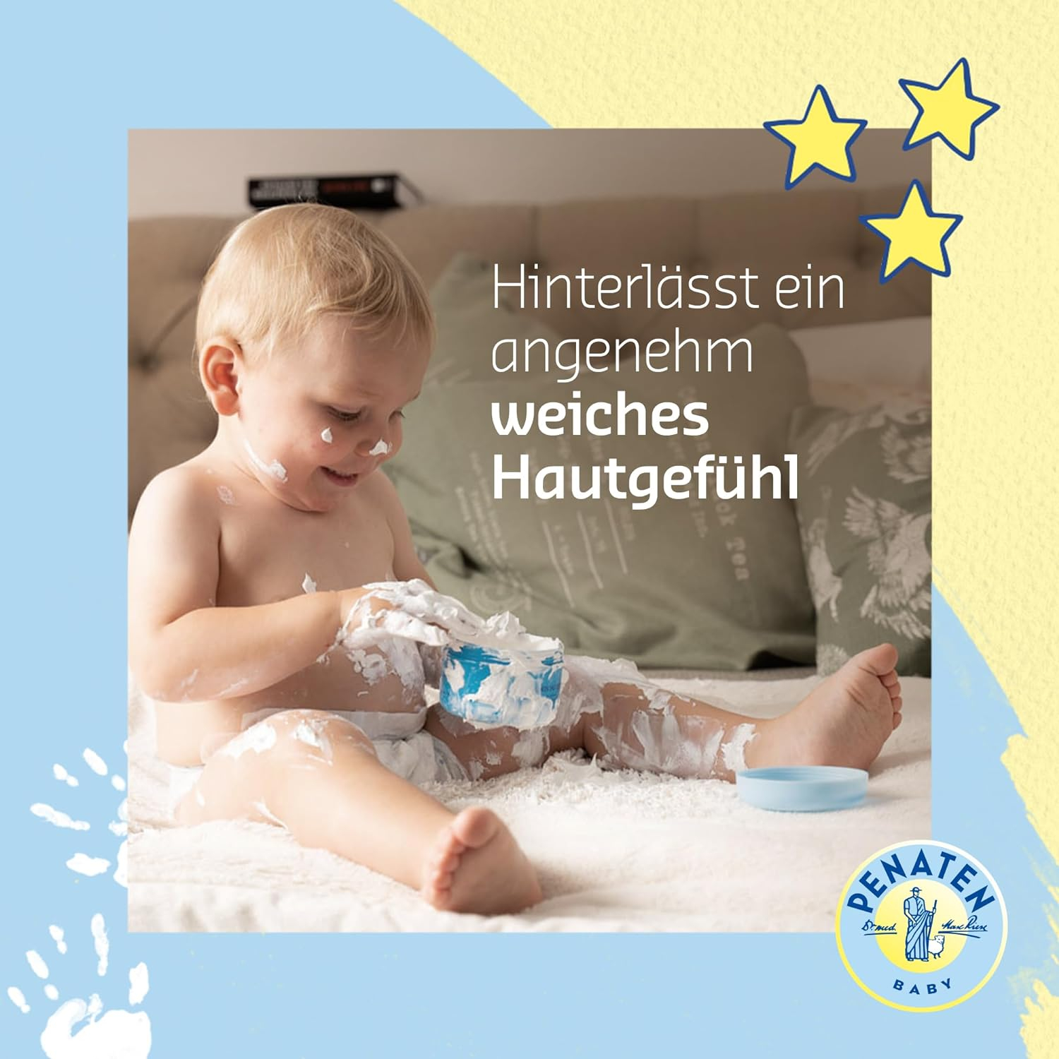 (100ml) Baby Pflegecreme Gesicht & Körper Kinder Creme (5505) - Blau / Weiss