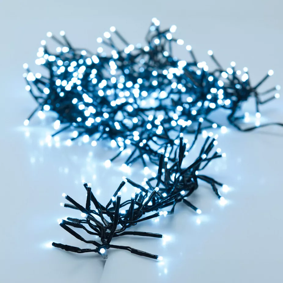 Guirlande lumineuse 8,40 m 1152 LED câble noir Boa Blanc froid