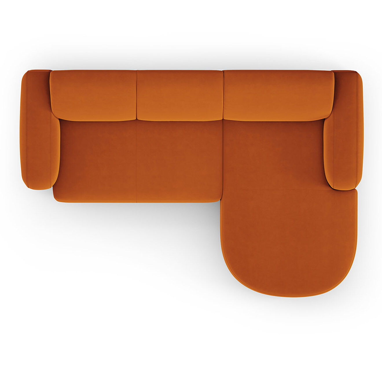 Mazzini Sofas Canapé d'angle droit Velours Jasmin 4 Places terracotta - 250x170x72 cm