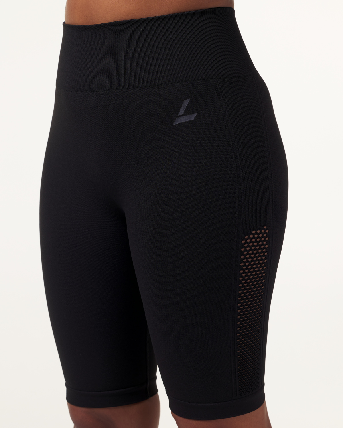LEVITY Eclipse Mesh Seamless Biker Shorts Black Marl