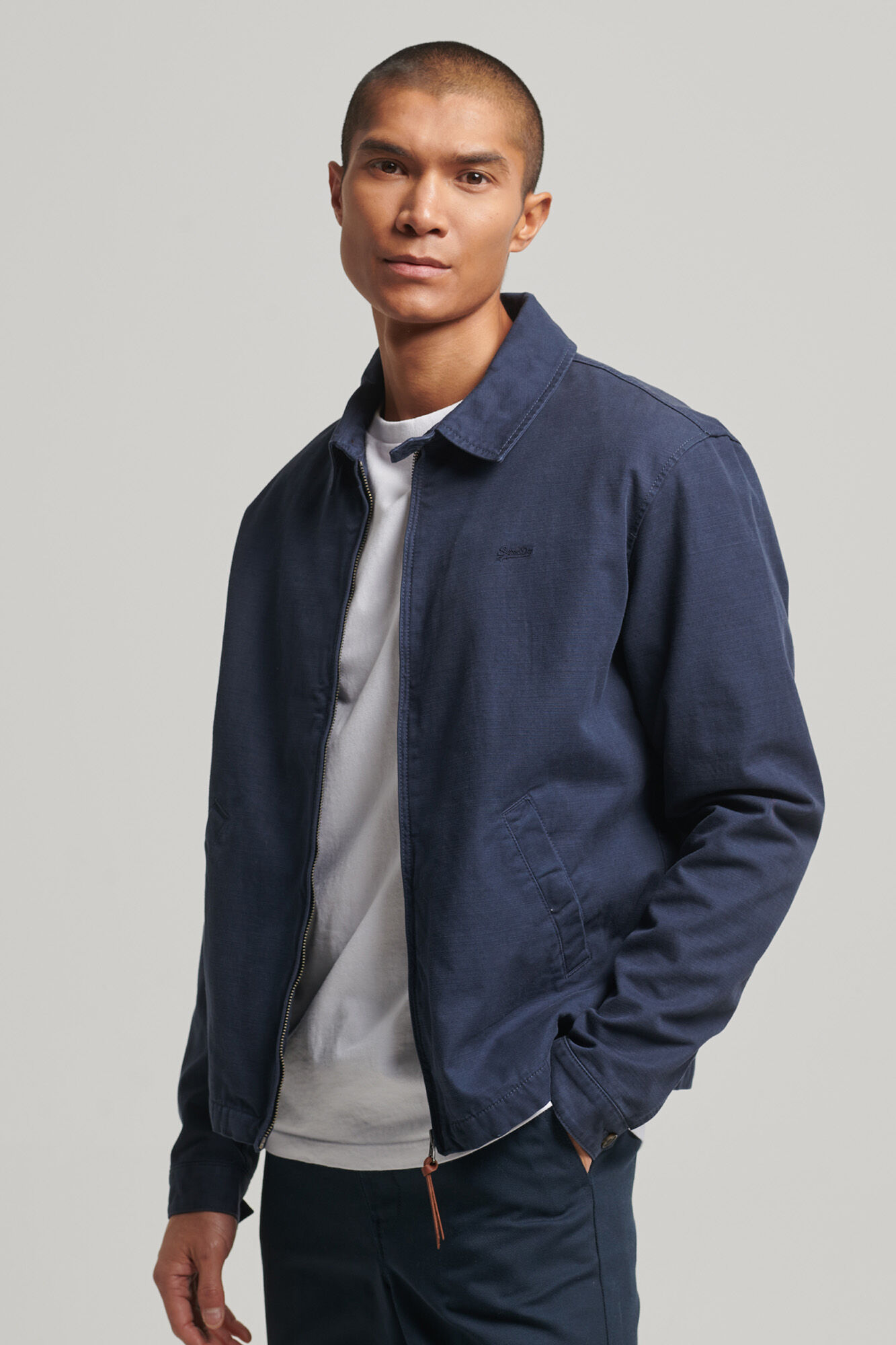 Harrington Clássico Vintage - azul marinho