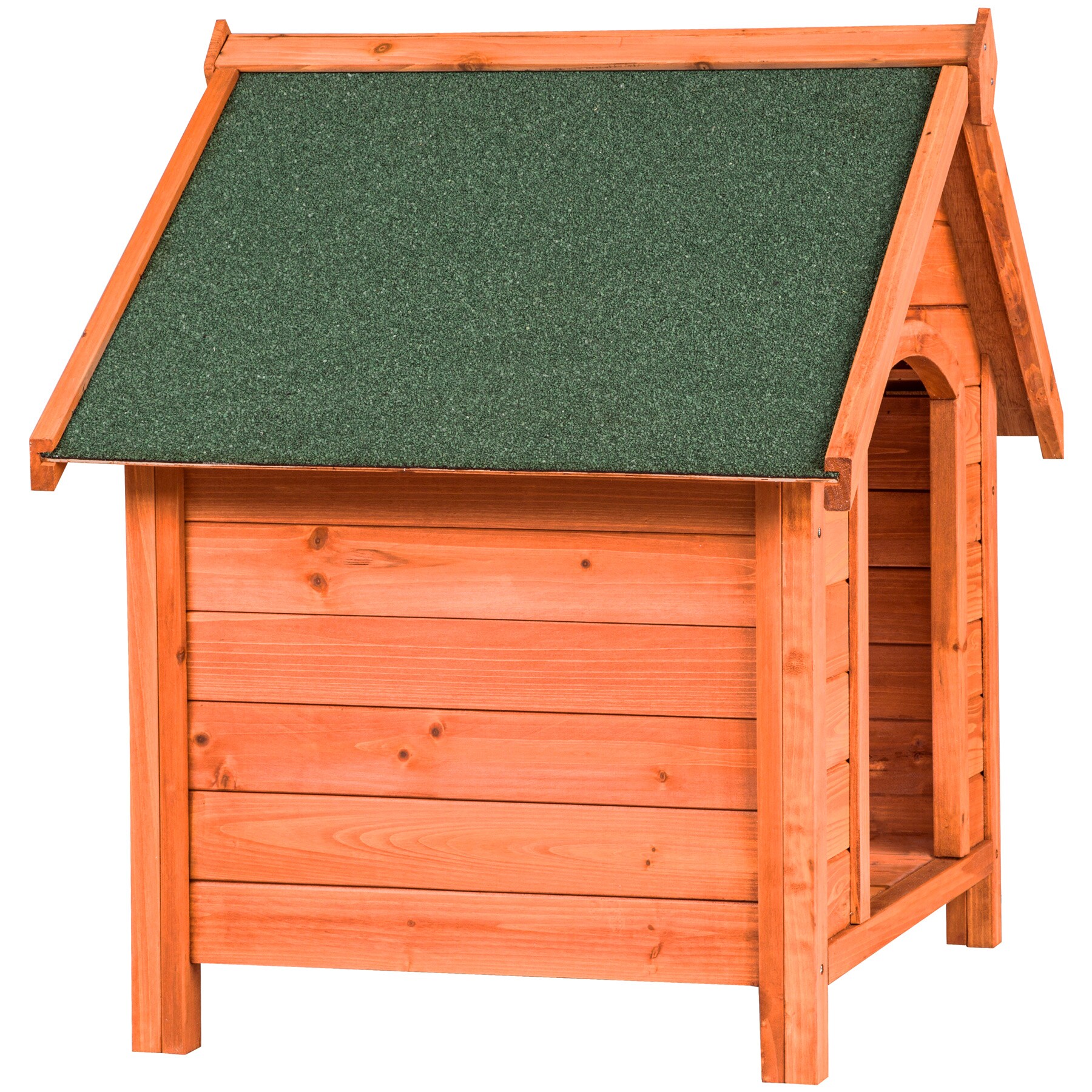tectake® Hundehütte, aus lasiertem Holz, aufklappbares Spitzdach mit Bitumenoberfläche, 72 x 65 x 83 cm