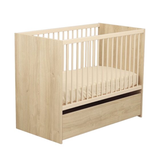 Paloma Lit bébé   Bois chêne sépia        60 x 120 cm   de               Sauthon Baby's Sweet Home