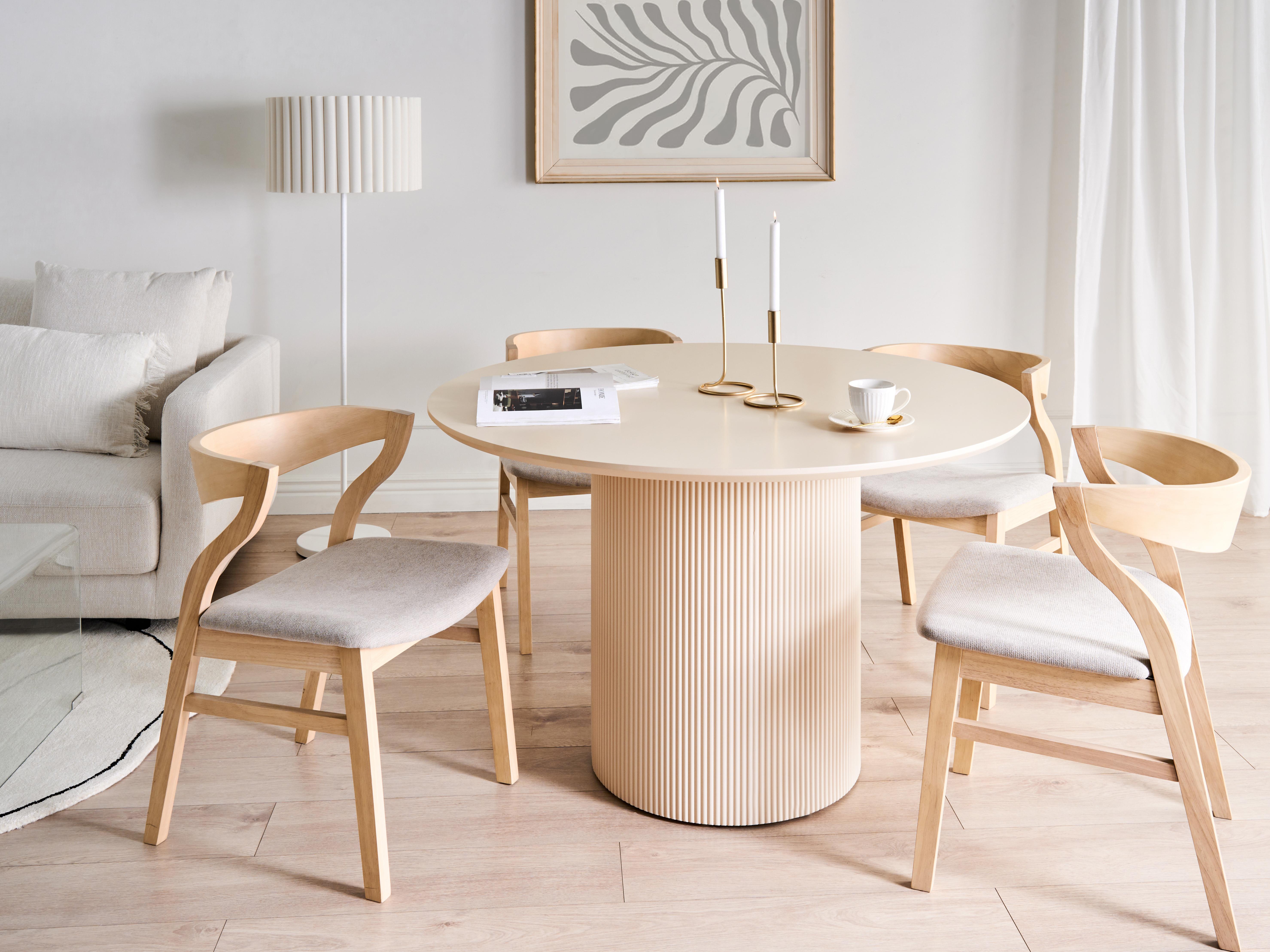 Eettafel NEWELL Lichtbeige 120 cm 120 cm